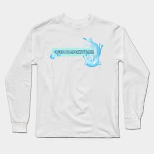 ice cubes on a water splashed blue border Long Sleeve T-Shirt